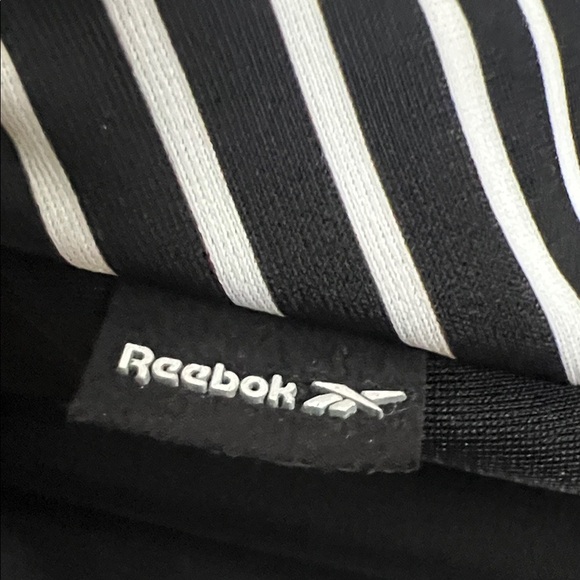 Reebok Black and White Striped One-Piece Swimsuit Size 8 - Picture 2 of 6